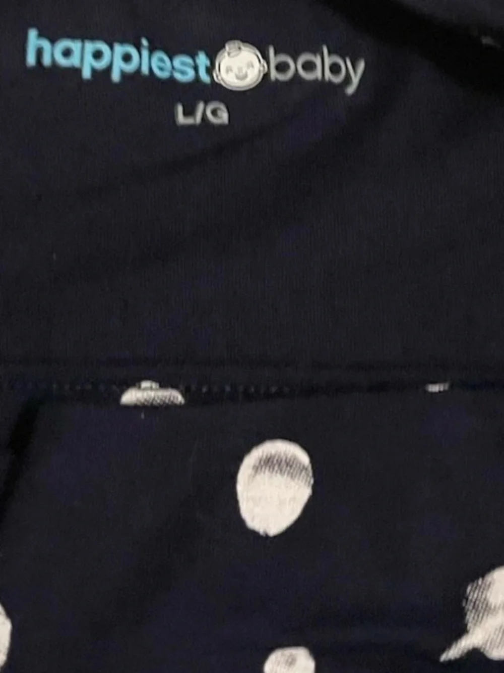 Happiest Baby Sleepea Swaddle Size Large Navy Blue/White Moon & Stars Theme